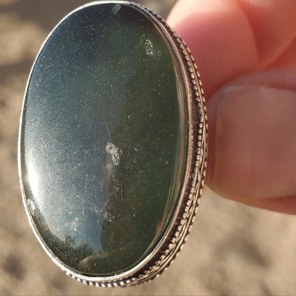 New Nephrite Jade 925 Silver Ring. - Picture 16 of 16